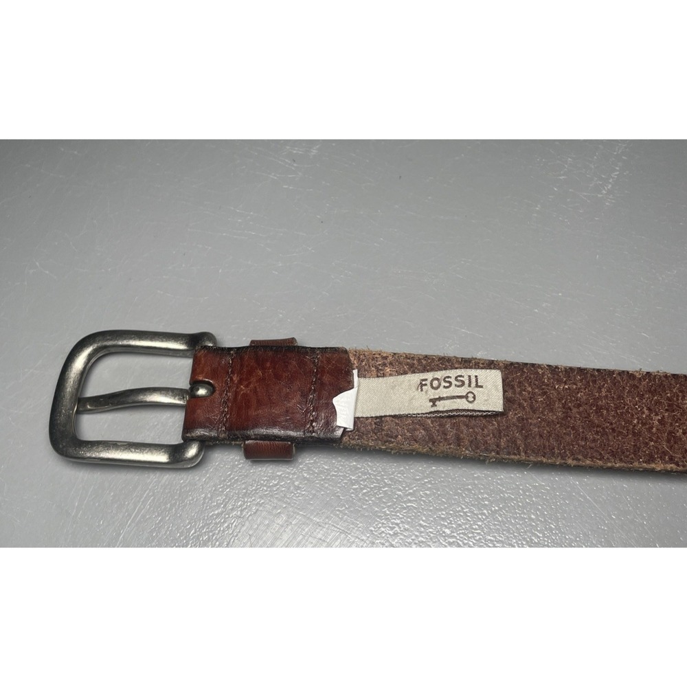 Vintage Fossil Leather Belt Brown Distress Leather Medium - Picture 7 of 15